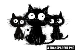 Whimsical Black Cat Sublimation Clipart Product Image 1