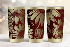 20oz Tumbler laser svg wrap| Daisy and Wildflowers pattern Product Image 4