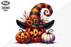 Halloween Pumpkins Sublimation - Clipart PNG Design Product Image 1