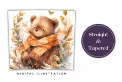 Winter Tumbler Wrap, Winter Teddy Bear Tumbler Sublimation Product Image 3