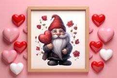 Black Gnome Valentines Day Clipart, Valentines Clipart Product Image 3