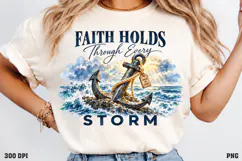 I Can Face Rough Waters Shirt PNG, With God Aboard Christian Product Image 3