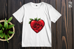Red Rose Heart Floral Clipart Sublimation PNG Product Image 2