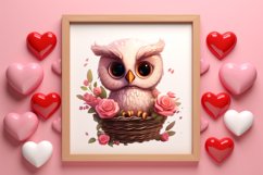 Owl Valentines Day Sublimation Clipart, Christmas Clipart Product Image 3