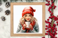 Christmas Little Girl Clipart Sublimation, Christmas PNG Product Image 3