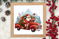 Christmas Truck Sublimation Clipart, Christmas Truck Clipart Product Image 3