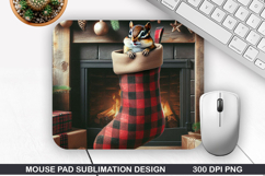 Chipmunk Mouse Pad Sublimation, Christmas Mouse Pad PNG Product Image 1