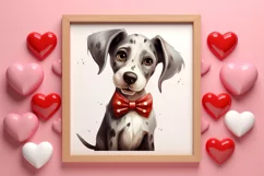Cute Valentine Dog Clipart, Valentines Day Dog Clipart Product Image 1