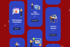Cybersecurity &amp; Data Protection 3D Illustration Pack Product Image 3