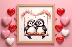 Valentine Animal On Swings Clipart, Valentine Animal Clipart Product Image 3