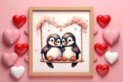 Valentine Animal On Swings Clipart, Valentine Animal Clipart Product Image 3