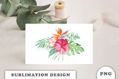 Watercolor Tropical Flowers Bouquet png Product Image 3