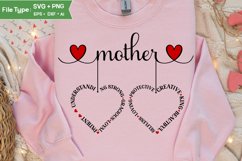 Mom Mothers Day SVG Mother SVG Dual Heart Mom Tshirt Design Product Image 3