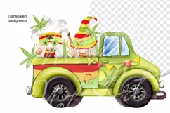 scandinavian hippie gnome on a truck, hippie-style gnome Product Image 2