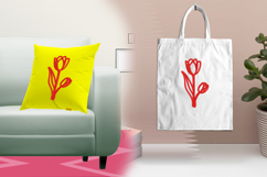 Minimal Red Tulip Line Art Embroidery Design Product Image 3