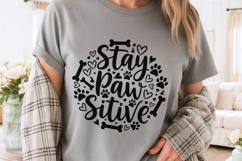 Stay pawsitive Svg, Dog Lover Svg, Dog Mom Svg, Dog Pun Svg. Product Image 4
