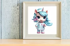 Unicorn Nurse Clipart, Unicorn Nurse Sublimation Product Image 3