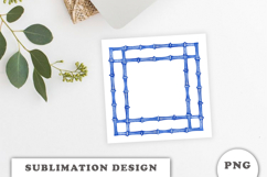 Watercolor Blue Bamboo Frame PNG Product Image 3