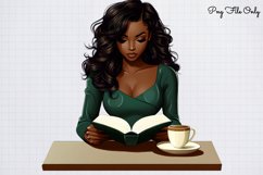 Coffee Shop Girls Clipart PNG Product Image 1