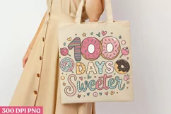 100 days sweeter PNG, 100 Days Of School Sublimation Product Image 1