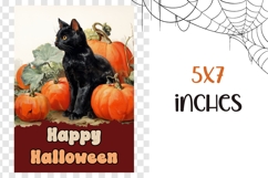 Happy Halloween Greeting Card, Happy Halloween Cat Card Product Image 3