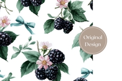 Blackberry Tumbler Wrap Design, Floral Tumbler Sublimation Product Image 3