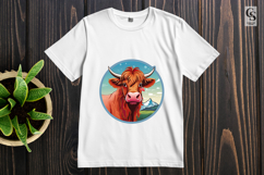 Cute Cow Holding Heart Valentine Farm Animal PNG Product Image 2