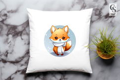 Cute Winter Fox Scarf Animal Clipart Sublimation PNG Product Image 3