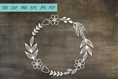 Flowers SVG. Flower Wreath svg, Floral svg, Monogram Wreath Product Image 3