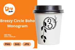Breezy Circle Boho Monogram - Hand Drawn Floral Letter Set Product Image 1