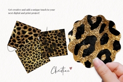 Seamless Glitter Leopard Print Digital Paper Product Image 3