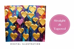 Golden Hearts Tumbler Design, Valentine's Day Sublimation Product Image 3