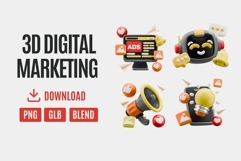3D Digital Marketing Icon Pack 01 Product Image 1