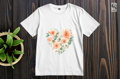 Peach Rose Floral Heart Clipart Sublimation PNG Product Image 2