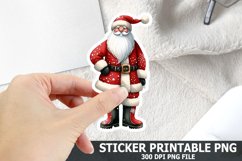 Christmas Santa Sticker| Christmas Sticker PNG Design Product Image 1