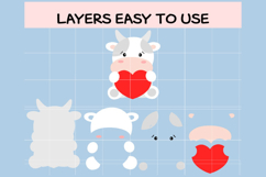 Cow with Heart SVG Bundle | Cute Farm Animal Valentine Clipa Product Image 3