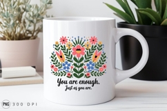 Colorful Floral Illustration With Inspirational Quote PNG Product Image 2