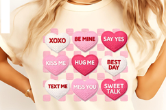 Crochet Valentine Candy Heart PNG, Faux Yarn You Are Enough Product Image 9