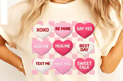 Crochet Valentine Candy Heart PNG, Faux Yarn You Are Enough Product Image 9