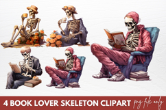 Book Lover Skeleton Clipart Product Image 1
