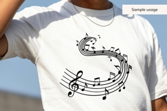 Hand Drawn Swirling Music Notes SVG Product Image 3