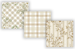Cream Toile Digital Paper Pack, Vintage Floral Toile Product Image 3