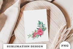 Watercolor Christmas bouquet sublimation Product Image 3
