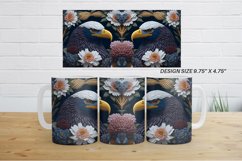 3D Bald Eagle with Floral | Mug sublimation design Product Image 6