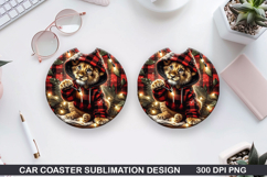 Baby lion Car Coaster Sublimation| Christmas Coaster PNG Product Image 1