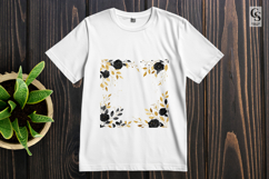 Black Gold Floral Frame Clipart Sublimation PNG Product Image 2