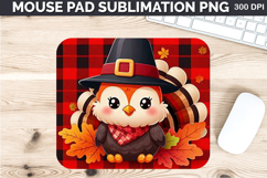 Watercolor Turkey Mouse Pad Sublimation - Thanksgiving PNG Product Image 1