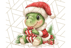 Christmas Dinosaur PNG Clipart, Cute Dino Holiday Art Png Product Image 3