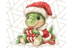 Christmas Dinosaur PNG Clipart, Cute Dino Holiday Art Png Product Image 3