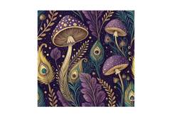 Opulent Mushroom Tapestry Seamless Print, Seamless Pattern Product Image 3